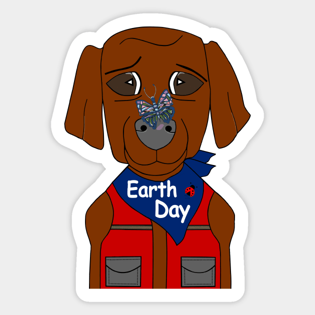 EARTH Day Celebration Dog Sticker by SartorisArt1